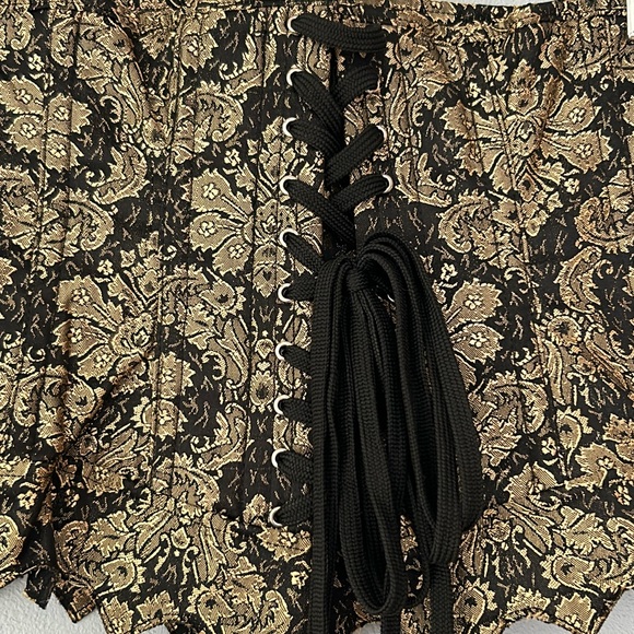 Heavy Red • Alice en Splendeur Dément - Gold & Red Brocade Heart Corset Sz Large - Picture 12 of 17